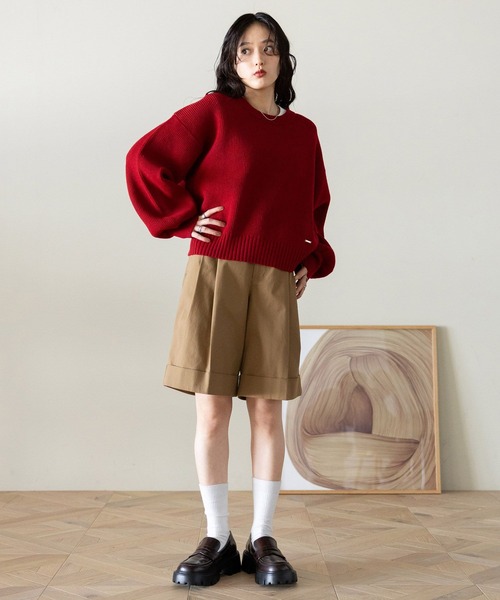 RAGEBLUE（レイジブルー）の「チノタックハーフパンツ（チノパンツ・レディース・ブラック/ブラウン・FREE）」の7枚目の写真