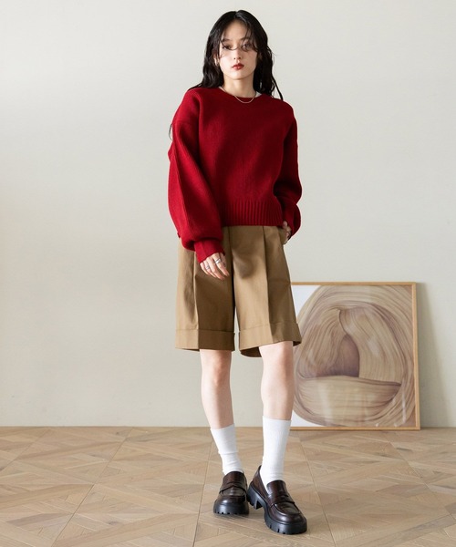 RAGEBLUE（レイジブルー）の「チノタックハーフパンツ（チノパンツ・レディース・ブラック/ブラウン・FREE）」の8枚目の写真