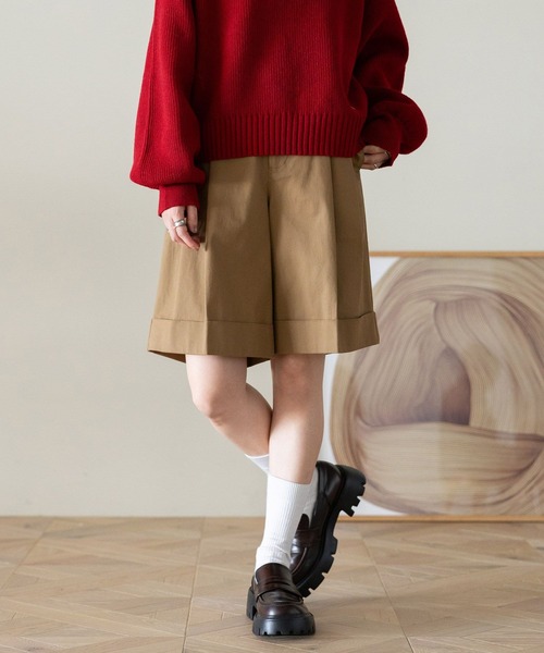 RAGEBLUE（レイジブルー）の「チノタックハーフパンツ（チノパンツ・レディース・ブラック/ブラウン・FREE）」の9枚目の写真