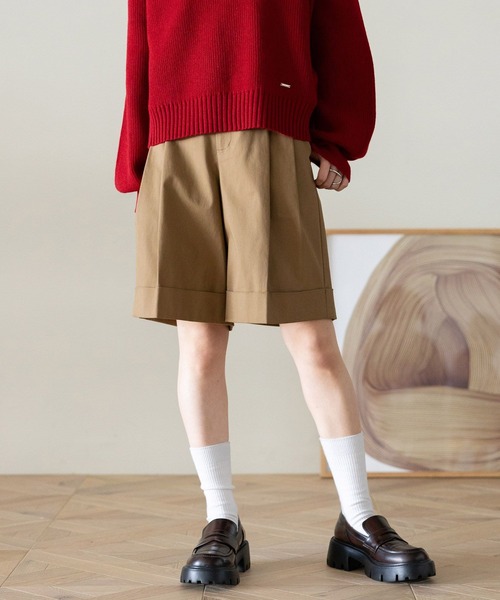 RAGEBLUE（レイジブルー）の「チノタックハーフパンツ（チノパンツ・レディース・ブラック/ブラウン・FREE）」の10枚目の写真