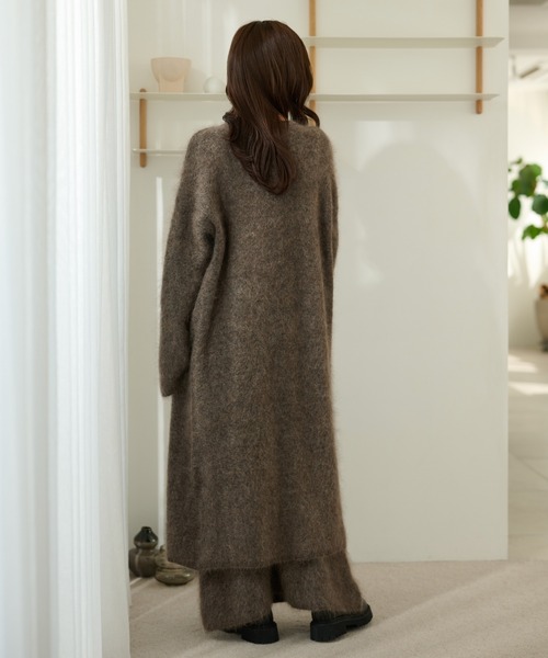 LAULEN（ローレン）の「mohair shawl long cardigan /モヘアショールロング長袖カーディガン（カーディガン/ボレロ・レディース・モカ/チャコールグレー・FREE）」の17枚目の写真