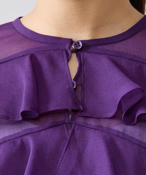 Tiara（ティアラ）の「ラップルフリルブラウス（シャツ/ブラウス・レディース・ベージュ系その他/ベージュ/パープル・FREE）」の6枚目の写真