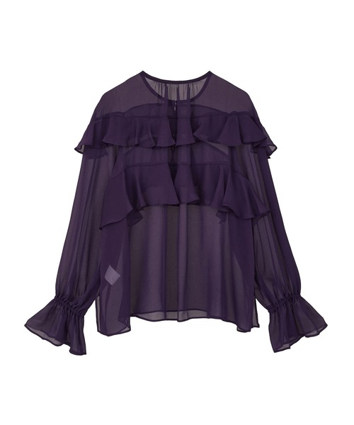 Tiara（ティアラ）の「ラップルフリルブラウス（シャツ/ブラウス・レディース・ベージュ系その他/ベージュ/パープル・FREE）」の8枚目の写真