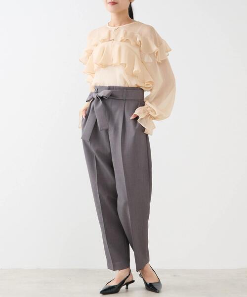 Tiara（ティアラ）の「ラップルフリルブラウス（シャツ/ブラウス・レディース・ベージュ系その他/ベージュ/パープル・FREE）」の15枚目の写真