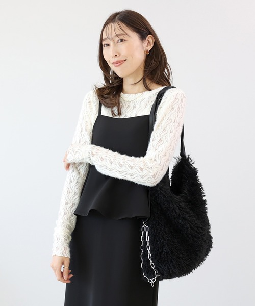 Aletta vita(アレッタビータ)の「起毛レースクルーネックプルオーバー(Tシャツ/カットソー・レディース・アイボリー/ブラック・M)」の19枚目の写真