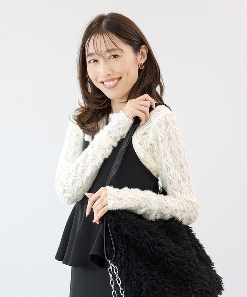 Aletta vita(アレッタビータ)の「起毛レースクルーネックプルオーバー(Tシャツ/カットソー・レディース・アイボリー/ブラック・M)」の18枚目の写真