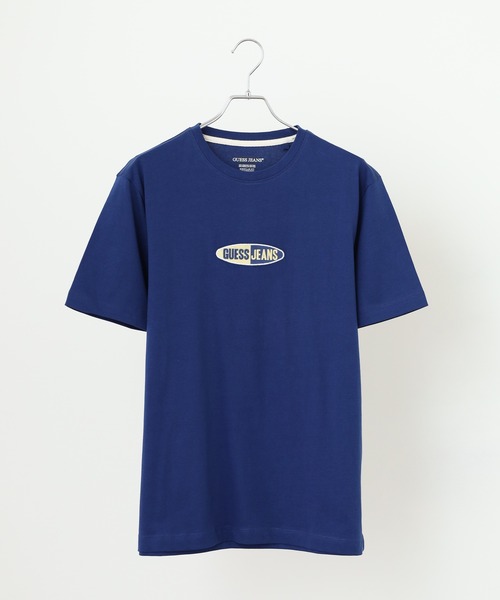 GUESS JEANS（ゲスジーンズ）の「GUESS JEANS GJ REG FIT SMALL LOGO TEE ゲス スプリットロゴTシャツ（Tシャツ/カットソー・メンズ・ダークブルー/ブラック・XL/XXL/M/L）」の4枚目の写真