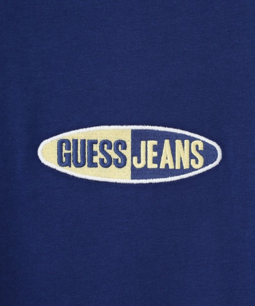 GUESS JEANS（ゲスジーンズ）の「GUESS JEANS GJ REG FIT SMALL LOGO TEE ゲス スプリットロゴTシャツ（Tシャツ/カットソー・メンズ・ダークブルー/ブラック・XL/XXL/M/L）」の7枚目の写真