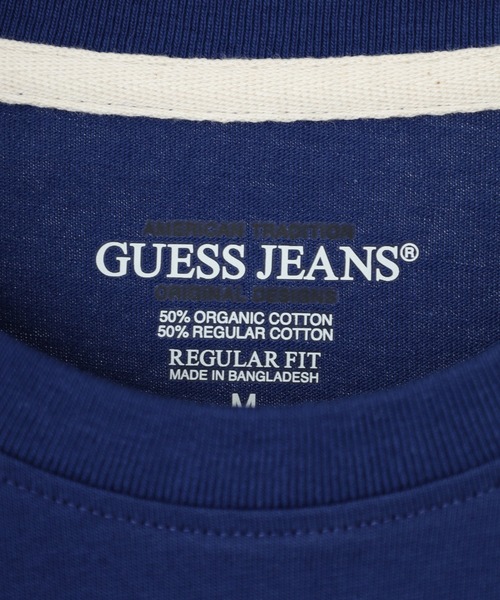 GUESS JEANS（ゲスジーンズ）の「GUESS JEANS GJ REG FIT SMALL LOGO TEE ゲス スプリットロゴTシャツ（Tシャツ/カットソー・メンズ・ダークブルー/ブラック・XL/XXL/M/L）」の6枚目の写真