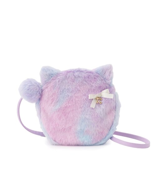 SHOO・LA・RUE(シューラルー)の「フェイクファー耳付きポシェット(ショルダーバッグ・キッズ・ライトベージュ/ライトパープル・00)」の1枚目の写真