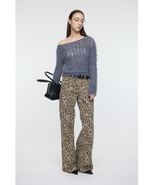 MOUSSY(マウジー)の「SHEER SHAGGY ロングスリーブニット(ニット/セーター・レディース・ブラウン/グレー/オフホワイト・FREE)」の12枚目の写真