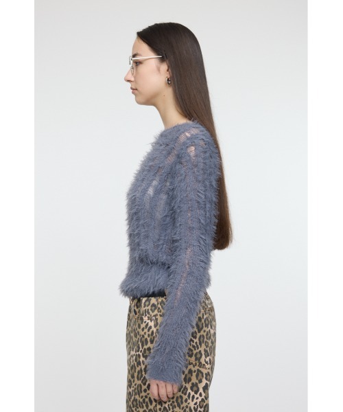 MOUSSY(マウジー)の「SHEER SHAGGY ロングスリーブニット(ニット/セーター・レディース・ブラウン/グレー/オフホワイト・FREE)」の15枚目の写真