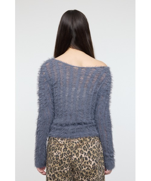 MOUSSY(マウジー)の「SHEER SHAGGY ロングスリーブニット(ニット/セーター・レディース・ブラウン/グレー/オフホワイト・FREE)」の16枚目の写真