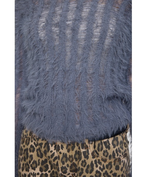 MOUSSY(マウジー)の「SHEER SHAGGY ロングスリーブニット(ニット/セーター・レディース・ブラウン/グレー/オフホワイト・FREE)」の19枚目の写真
