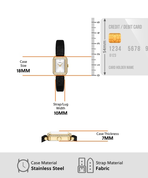FOSSIL(フォッシル)の「フォッシル 腕時計 レディース アナログ ファブリック ES5437(アナログ腕時計・レディース・ブラック・FREE)」の5枚目の写真