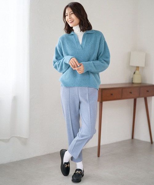 FOUND GOOD（ファウンドグッド）の「フワフワスキッパーニットPO（ニット/セーター・レディース・ブルー系5/ブラック/アイボリー/グレー系5・M/S/L）」の9枚目の写真