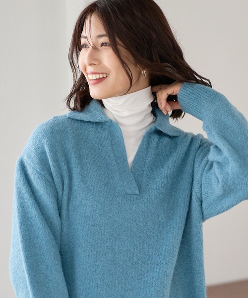 FOUND GOOD（ファウンドグッド）の「フワフワスキッパーニットPO（ニット/セーター・レディース・ブルー系5/ブラック/アイボリー/グレー系5・M/S/L）」の11枚目の写真