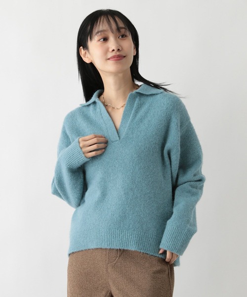 FOUND GOOD（ファウンドグッド）の「フワフワスキッパーニットPO（ニット/セーター・レディース・ブルー系5/ブラック/アイボリー/グレー系5・M/S/L）」の14枚目の写真