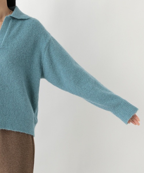 FOUND GOOD（ファウンドグッド）の「フワフワスキッパーニットPO（ニット/セーター・レディース・ブルー系5/ブラック/アイボリー/グレー系5・M/S/L）」の20枚目の写真