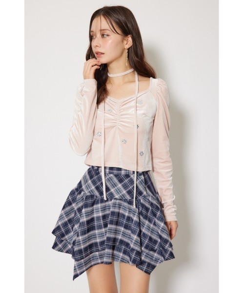 rienda(リエンダ)の「2WAYアシンメトリーチェックジャストウエストスカート 秋服 冬服(スカート・レディース・ブルー系その他・MEDIUM/SMALL)」の10枚目の写真