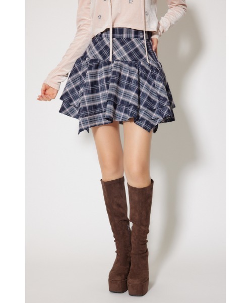 rienda(リエンダ)の「2WAYアシンメトリーチェックジャストウエストスカート 秋服 冬服(スカート・レディース・ブルー系その他・MEDIUM/SMALL)」の14枚目の写真