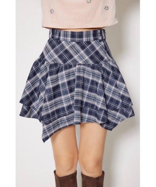 rienda(リエンダ)の「2WAYアシンメトリーチェックジャストウエストスカート 秋服 冬服(スカート・レディース・ブルー系その他・MEDIUM/SMALL)」の15枚目の写真