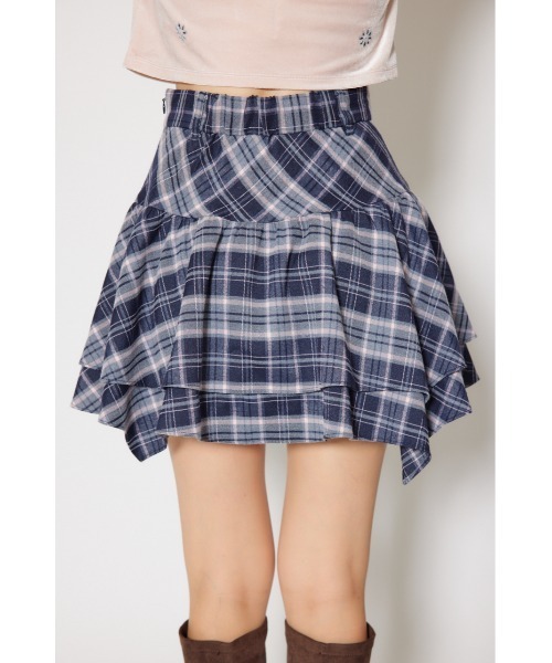 rienda(リエンダ)の「2WAYアシンメトリーチェックジャストウエストスカート 秋服 冬服(スカート・レディース・ブルー系その他・MEDIUM/SMALL)」の5枚目の写真
