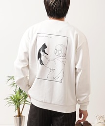 ガール＆ネコ フェイクスエード トレーナー / Girl and Cat Faux Suede Sweatshirt