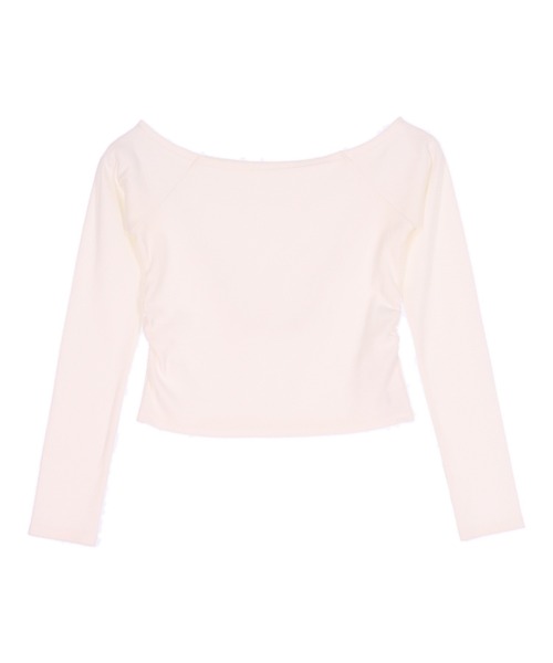 ANAP（アナップ）の「サイドギャザーオフショルダーリブトップス（Tシャツ/カットソー・レディース・ダークグレー/ホワイト/ブラック/クリア・F）」の21枚目の写真