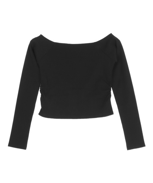 ANAP（アナップ）の「サイドギャザーオフショルダーリブトップス（Tシャツ/カットソー・レディース・ダークグレー/ホワイト/ブラック/クリア・F）」の22枚目の写真