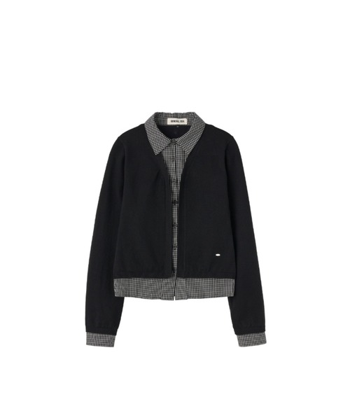 GENERAL IDEA（ジェネラルアイデア）の「【GENERAL IDEA】チェックシャツレイヤードカーディガン / CHECK SHIRTS LAYERED CARDIGAN（カーディガン/ボレロ・レディース・グレー/ブラック・L/M/S）」の9枚目の写真