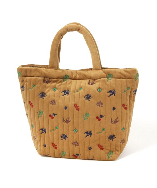 BAYFLOW（ベイフロー）の「刺繍ベルベットトート（トートバッグ・レディース・ブラック/ベージュ・FREE）」の4枚目の写真