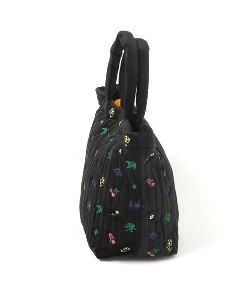 BAYFLOW（ベイフロー）の「刺繍ベルベットトート（トートバッグ・レディース・ブラック/ベージュ・FREE）」の5枚目の写真