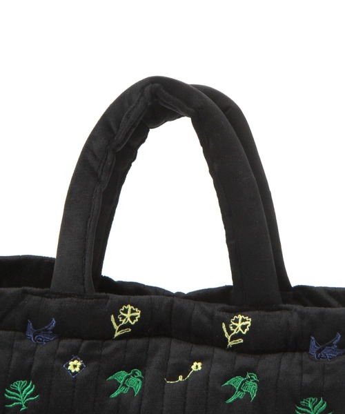 BAYFLOW（ベイフロー）の「刺繍ベルベットトート（トートバッグ・レディース・ブラック/ベージュ・FREE）」の8枚目の写真
