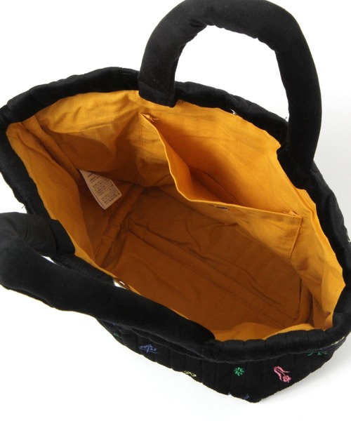 BAYFLOW（ベイフロー）の「刺繍ベルベットトート（トートバッグ・レディース・ブラック/ベージュ・FREE）」の12枚目の写真