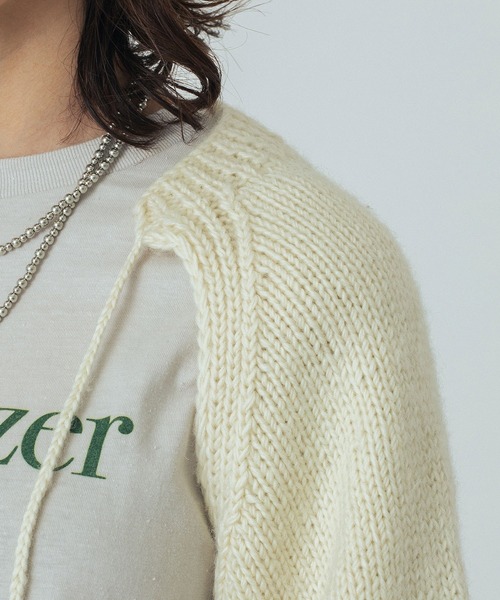 ROSE BUD（ローズバッド）の「(mag.by c)NEPAL KNIT BOLERO（カーディガン/ボレロ・レディース・オフホワイト/ブラック・ONE SIZE）」の6枚目の写真