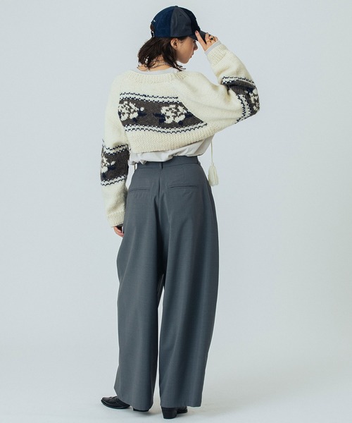 ROSE BUD（ローズバッド）の「(mag.by c)NEPAL KNIT BOLERO（カーディガン/ボレロ・レディース・オフホワイト/ブラック・ONE SIZE）」の18枚目の写真