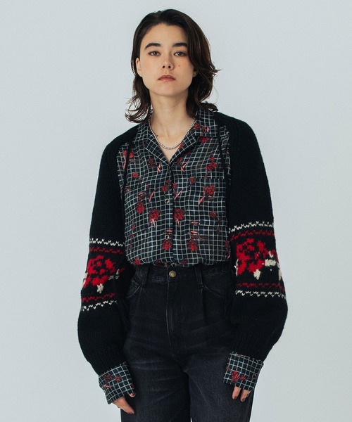 ROSE BUD（ローズバッド）の「(mag.by c)NEPAL KNIT BOLERO（カーディガン/ボレロ・レディース・オフホワイト/ブラック・ONE SIZE）」の19枚目の写真