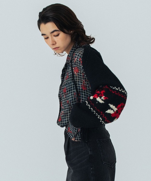 ROSE BUD（ローズバッド）の「(mag.by c)NEPAL KNIT BOLERO（カーディガン/ボレロ・レディース・オフホワイト/ブラック・ONE SIZE）」の20枚目の写真