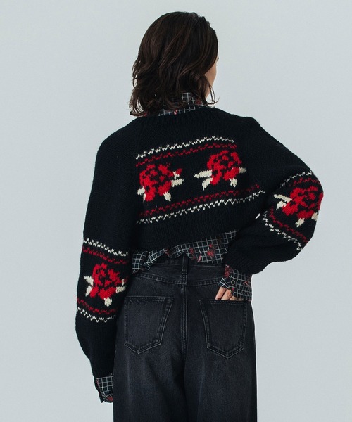 ROSE BUD（ローズバッド）の「(mag.by c)NEPAL KNIT BOLERO（カーディガン/ボレロ・レディース・オフホワイト/ブラック・ONE SIZE）」の21枚目の写真