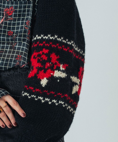 ROSE BUD（ローズバッド）の「(mag.by c)NEPAL KNIT BOLERO（カーディガン/ボレロ・レディース・オフホワイト/ブラック・ONE SIZE）」の22枚目の写真