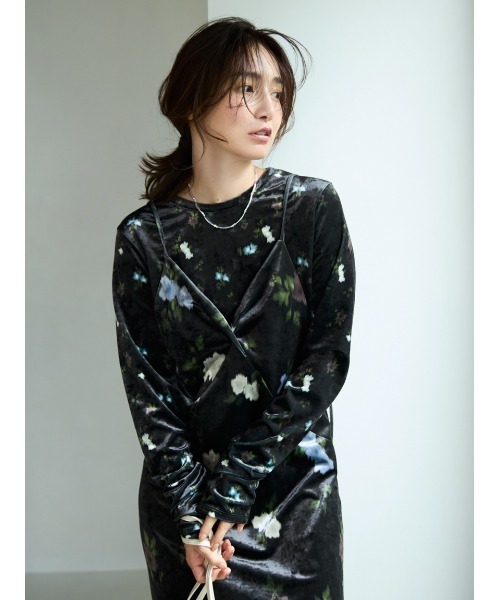 バックシャンベロアキャミワンピース（ワンピース）｜MIESROHE