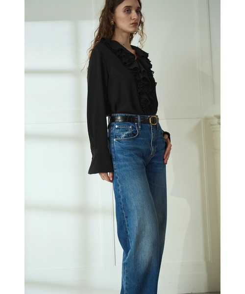 Estella.K(エステラケー)の「Becca Ruffled Blouse ラッフルプリーツブラウス(シャツ/ブラウス・レディース・ブラック/オフホワイト・FREE)」の11枚目の写真