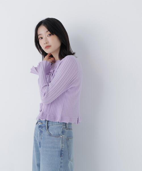 セール】◇ミニケーブルフリルニット（ニット/セーター）｜NATURAL