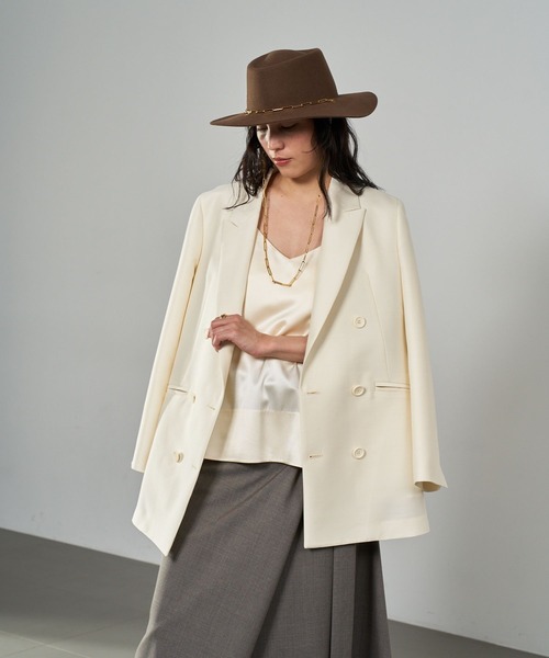 Chaos（カオス）の「Chaos(カオス)/ガランジャケット 【セットアップ可】（テーラードジャケット・レディース・オフホワイト/ブラック・FREE）」の7枚目の写真