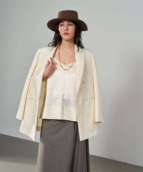 Chaos（カオス）の「Chaos(カオス)/ガランジャケット 【セットアップ可】（テーラードジャケット・レディース・オフホワイト/ブラック・FREE）」の19枚目の写真