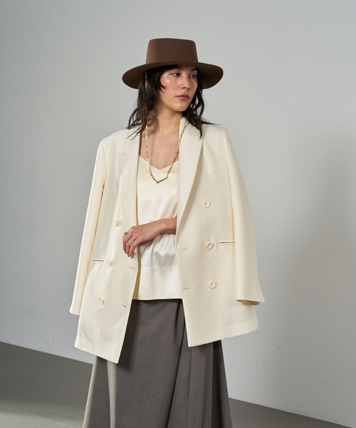 Chaos（カオス）の「Chaos(カオス)/ガランジャケット 【セットアップ可】（テーラードジャケット・レディース・オフホワイト/ブラック・FREE）」の20枚目の写真