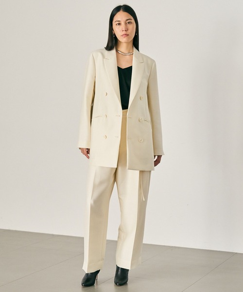 Chaos（カオス）の「Chaos(カオス)/ガランジャケット 【セットアップ可】（テーラードジャケット・レディース・オフホワイト/ブラック・FREE）」の21枚目の写真