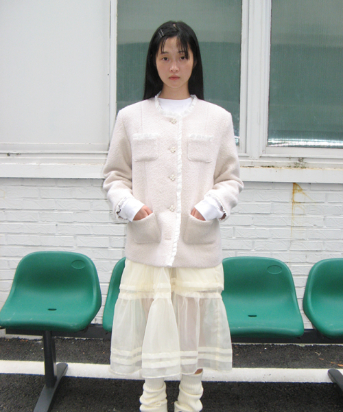 RONRON(ロンロン)の「LACE TORCHON TERRY WOOL TWEED JACKET CREAM(その他アウター・レディース・その他・FREE)」の2枚目の写真