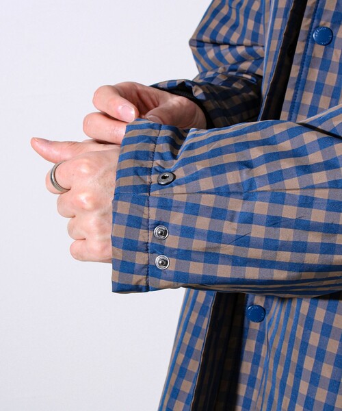 GEVACO（ゲバコ）の「【GEVACO/ゲバコ】中綿ステンカラーロングコート（ステンカラーコート・メンズ・ネイビー/ブルー系その他・M/L）」の4枚目の写真